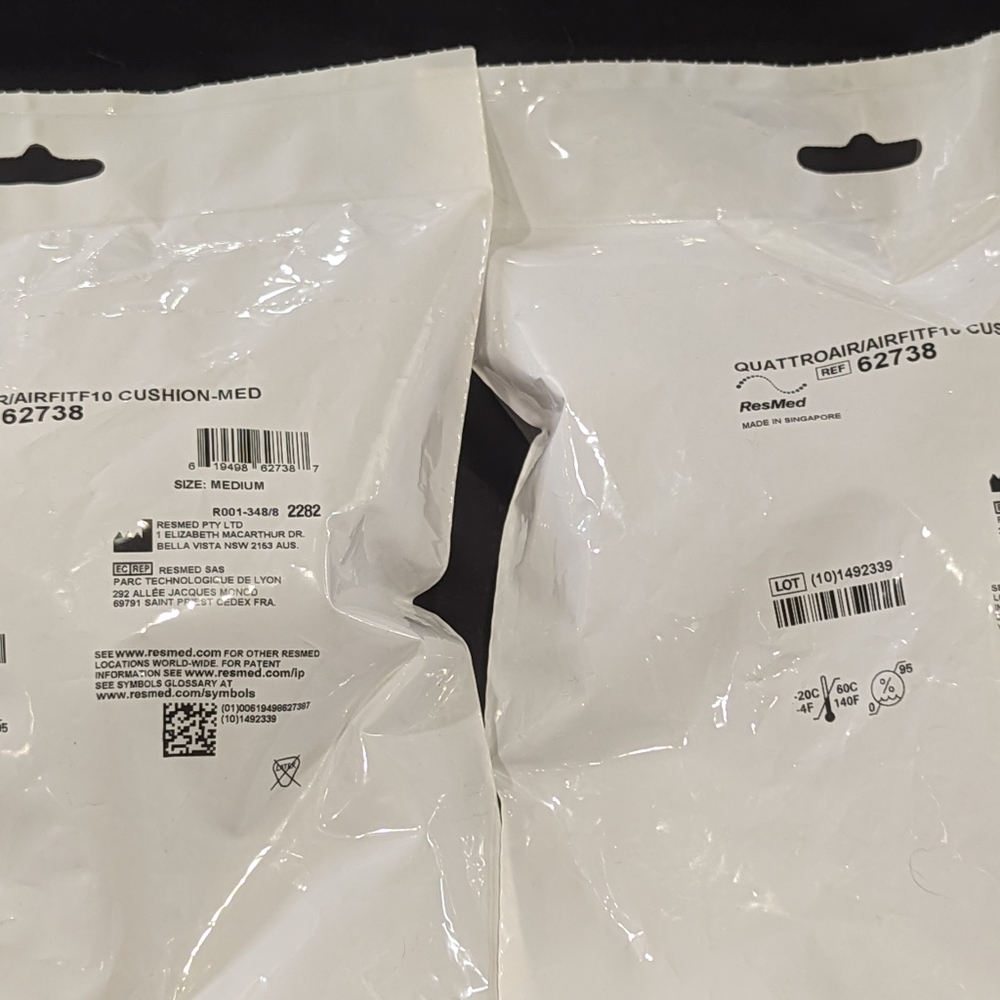 TWO ResMed Quattro Airfit 10 Cushion  62738.